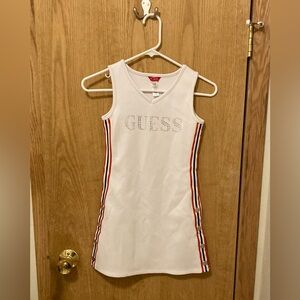 Unique Guess White Dress w/ Multicolor Stripes, Wmns Sz 8 Rare Find! Y2K vibes!
